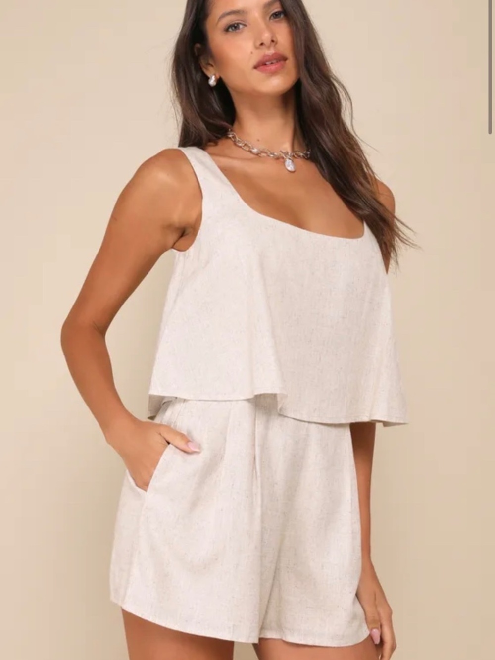 Lulus linen romper